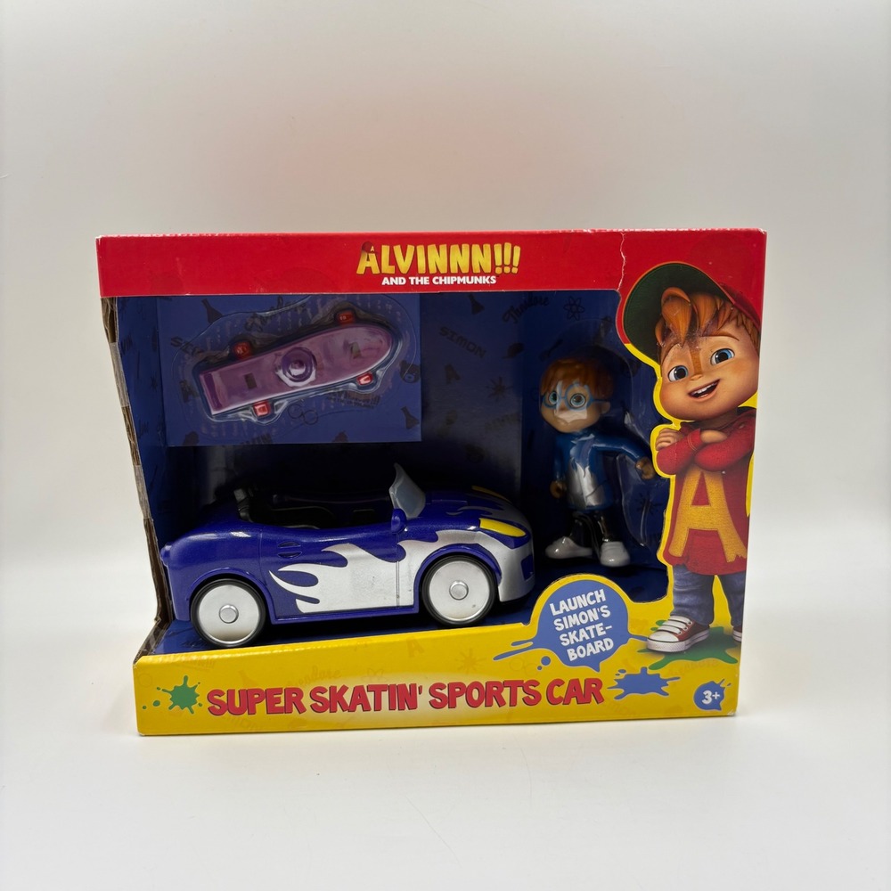 Fisher-Price Alvinnn Chipmunks Simon Super Skatin Sports Car Blue New In Box